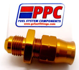 Hard Line to Anodized Aluminum A/N Adapter Fittings with Compression Union
