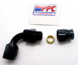 Hard Line to Anodized Aluminum A/N Adapter Fittings with Compression Union