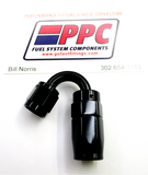Mostrar Extremos de manguera giratorios de aluminio anodizado negro pulido