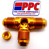 Male Flare AN Tee Fittings with Pressure Port