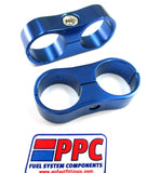 Blue Show Polished billet Aluminum Dual Hose Separators