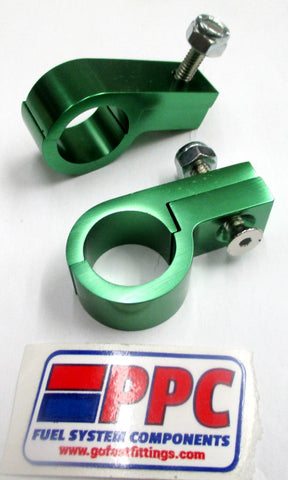 Green Show Polished Billet Aluminum  "P" Clamps