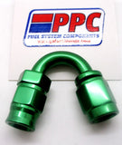Green Show Polished PTFE  Hose Ends Aluminum