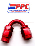 Red Show Polished PTFE Swivel Hose Ends Aluminum