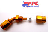 Gold Show Polished PTFE Swivel Hose Ends Aluminum