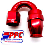 Red Show Polished PTFE Swivel Hose Ends Aluminum