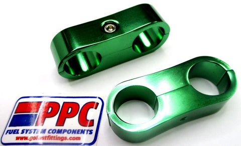 Green Show Polished billet Aluminum Dual Hose Separators