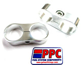 Simchrome Polished Silver Billet Aluminum Dual Hose Separators