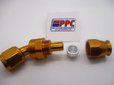 Gold Show Polished PTFE Swivel Hose Ends Aluminum