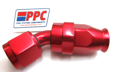 Red Show Polished PTFE Swivel Hose Ends Aluminum