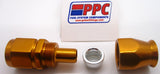 Gold Show Polished PTFE Swivel Hose Ends Aluminum