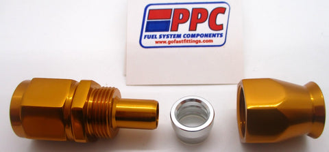 Gold Show Polished PTFE Swivel Hose Ends Aluminum