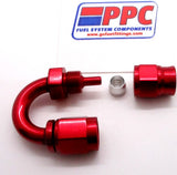 Red Show Polished PTFE Swivel Hose Ends Aluminum