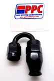 Black Show Polished PTFE Swivel Hose Ends Aluminum