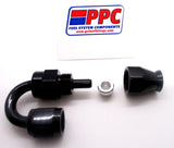 Black Show Polished PTFE Swivel Hose Ends Aluminum