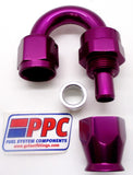 Purple Show Polished PTFE Swivel Hose Ends Aluminum