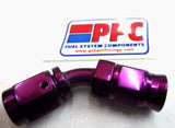 Purple Show Polished PTFE Swivel Hose Ends Aluminum