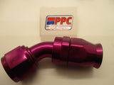 Purple Show Polished PTFE Swivel Hose Ends Aluminum