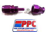 Purple Show Polished PTFE Swivel Hose Ends Aluminum
