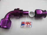 Purple Show Polished PTFE Swivel Hose Ends Aluminum