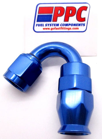 Blue Show Polished PTFE Swivel Hose Ends Aluminum