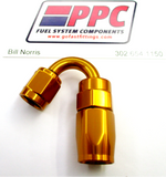 Gold Anodized Aluminum Show Polished Re-Usable  Swivel Hose Ends