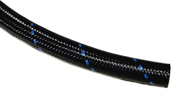Blue Stripe Black Nylon Braided 30r9 lightweight hose per foot Ethanol /E85  Compatible