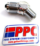 45 & 90 Degree NPT to AN Male Flare Adapters Mirror Finish Show Chrome Plated