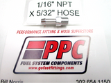 Male NPT to Hose Barb Straight Anodized Aluminum