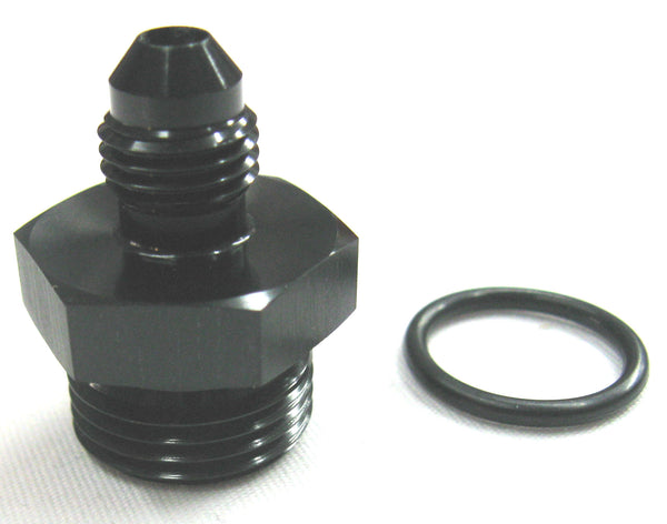 Black Show Polished O-Ring Boss ORB to AN Male Flare Straight Aluminum  Fittings