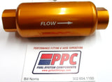 Billet Aluminum Fuel filter w/ 10 an female thread 10 & 100 micron stainless steel element