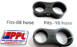 Step Sized Show Polished Billet Aluminum Dual Hose Separators