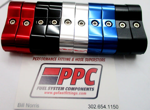 Step Sized Show Polished Billet Aluminum Dual Hose Separators