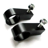 Abrazaderas "P" de aluminio billet pulido negro mate