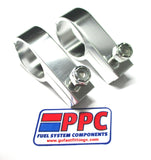 Abrazaderas "P" de aluminio billet pulido SimChrome Silver Show