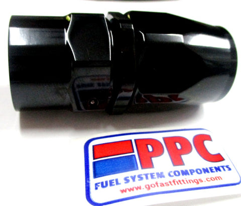Mostrar Extremos de manguera giratorios de aluminio anodizado negro pulido