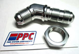 45 degree Bulkhead Fittings Polished with bulkhead nut