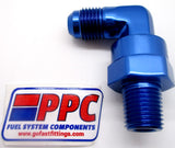 AN Macho abocardado a NPT Giratorio de 90 grados