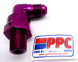 AN Macho abocardado a NPT Giratorio de 90 grados