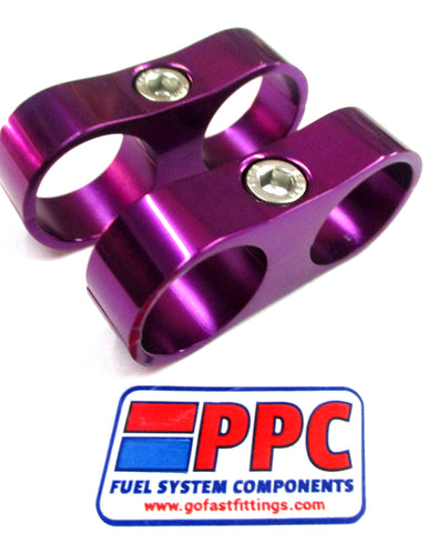 Purple Show Polished billet Aluminum Dual Hose Separators