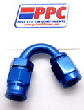 Blue Show Polished PTFE Swivel Hose Ends Aluminum