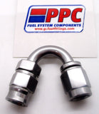 Titanium Gray Show Polished PTFE Swivel Hose Ends Aluminum