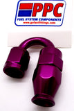 Purple Show Polished PTFE Swivel Hose Ends Aluminum