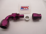 Purple Show Polished PTFE Swivel Hose Ends Aluminum