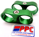Green Show Polished billet Aluminum Dual Hose Separators