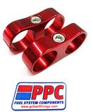 Red Show Polished billet Aluminum Dual Hose Separators