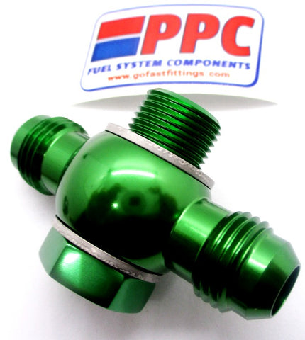 Dual -06 inlet  Banjo Fittings w/ Banjo Bolt & Crush Washers in Show Polished Aluminum