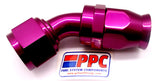 Purple Show Polished PTFE Swivel Hose Ends Aluminum