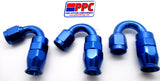 Blue Show Polished PTFE Swivel Hose Ends Aluminum