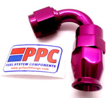 Purple Show Polished PTFE Swivel Hose Ends Aluminum